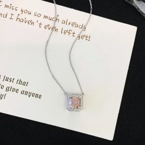 18K Gold Lab-Grown Pink Diamond Necklace — 1.607 ct — view 1