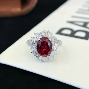 9K Gold Lab-Grown Ruby Ring — 2.4 ct — view 1