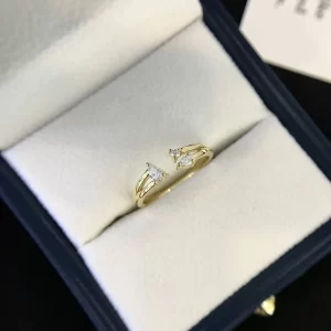 18K Gold Moissanite Ring — 0.15 ct — view 1