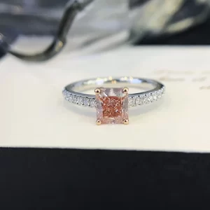 18K Gold Lab-Grown Pink Diamond Ring — 1.087 ct — view 1