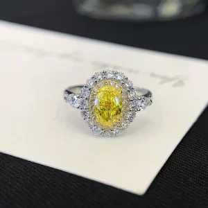 18K Gold Lab-Grown Yellow Diamond Ring — 1.02 ct — view 1
