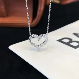 18K Gold Heart Lab-Grown Diamond Necklace — 0.62 ct — view 1