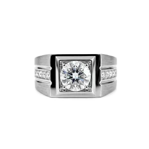 18K Gold Moissanite Ring — 1.00 ct — view 1
