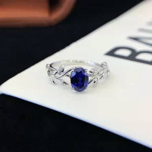 PT950 Platinum Lab-Grown Sapphire Ring — 1.02 ct — view 1
