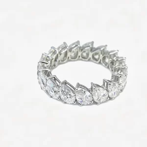 18K Gold Pear-Shaped Moissanite Band — 8.5 ct — view 1