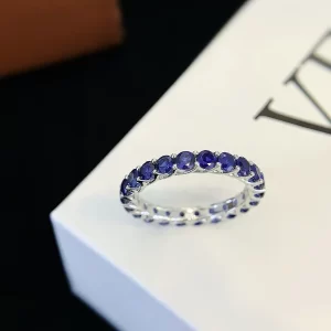 18K Gold Lab-Grown Sapphire Band — 2.98 ct — view 1