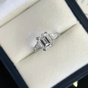 18K Gold Moissanite Ring — 3 ct — view 1