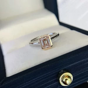 18K Gold Lab-Grown Pink Diamond Ring — 1.07 ct — view 1