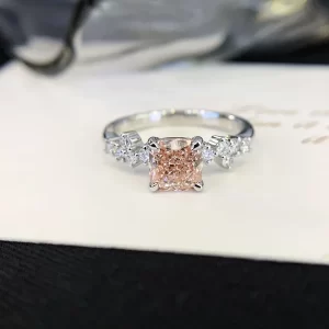18K Gold Lab-Grown Pink Diamond Ring — 1.01 ct — view 1