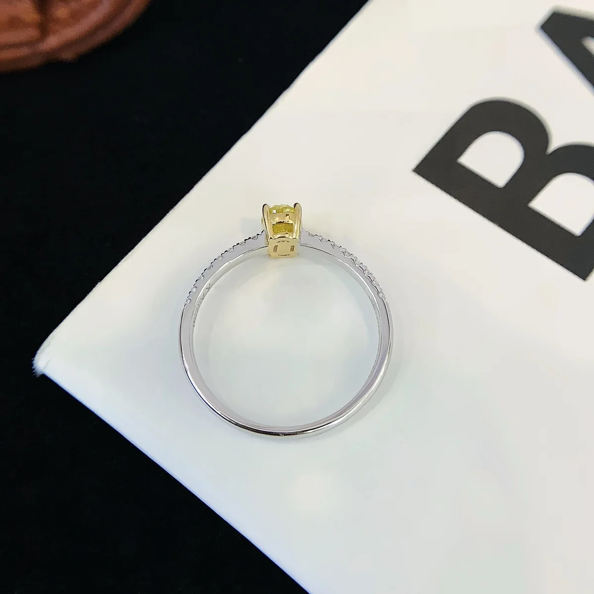 18K Gold Lab-Grown Yellow Diamond Ring — 0.511 ct — view 3