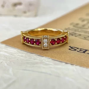 18K Gold Lab-Grown Ruby Ring — 0.666 ct — view 1