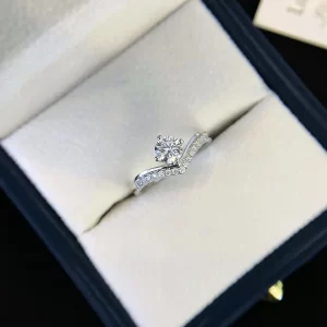 18K Gold Moissanite Ring — 0.5 ct — view 1