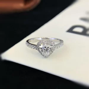 18K Gold Heart Lab-Grown Diamond Ring — 0.812 ct — view 1