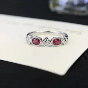 18K Gold Lab-Grown Ruby Ring — 0.4 ct — view 1