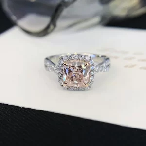 18K Gold Lab-Grown Pink Diamond Ring — 1.363 ct — view 1