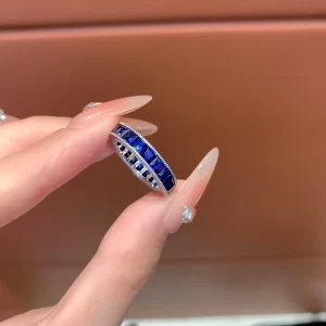 18K Gold Lab-Grown Sapphire Ring — view 1