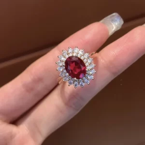 18K Gold Lab-Grown Ruby Ring — 2.1 ct — view 1
