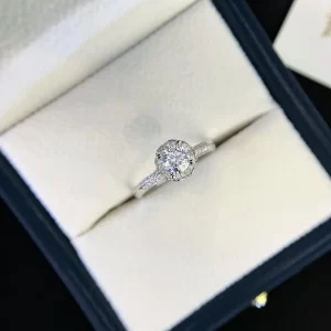 18K Gold Moissanite Ring — 0.5 ct — view 1