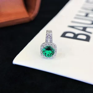 18K Gold Lab-Grown Emerald Pendant — 1 ct — view 1
