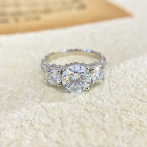 18K Gold Moissanite Ring — 3 ct — view 1