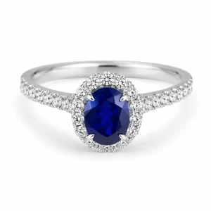 18K Gold Lab-Grown Sapphire Ring — 0.980 ct — view 1
