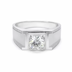 18K Gold Moissanite Ring — 1.00 ct — view 1