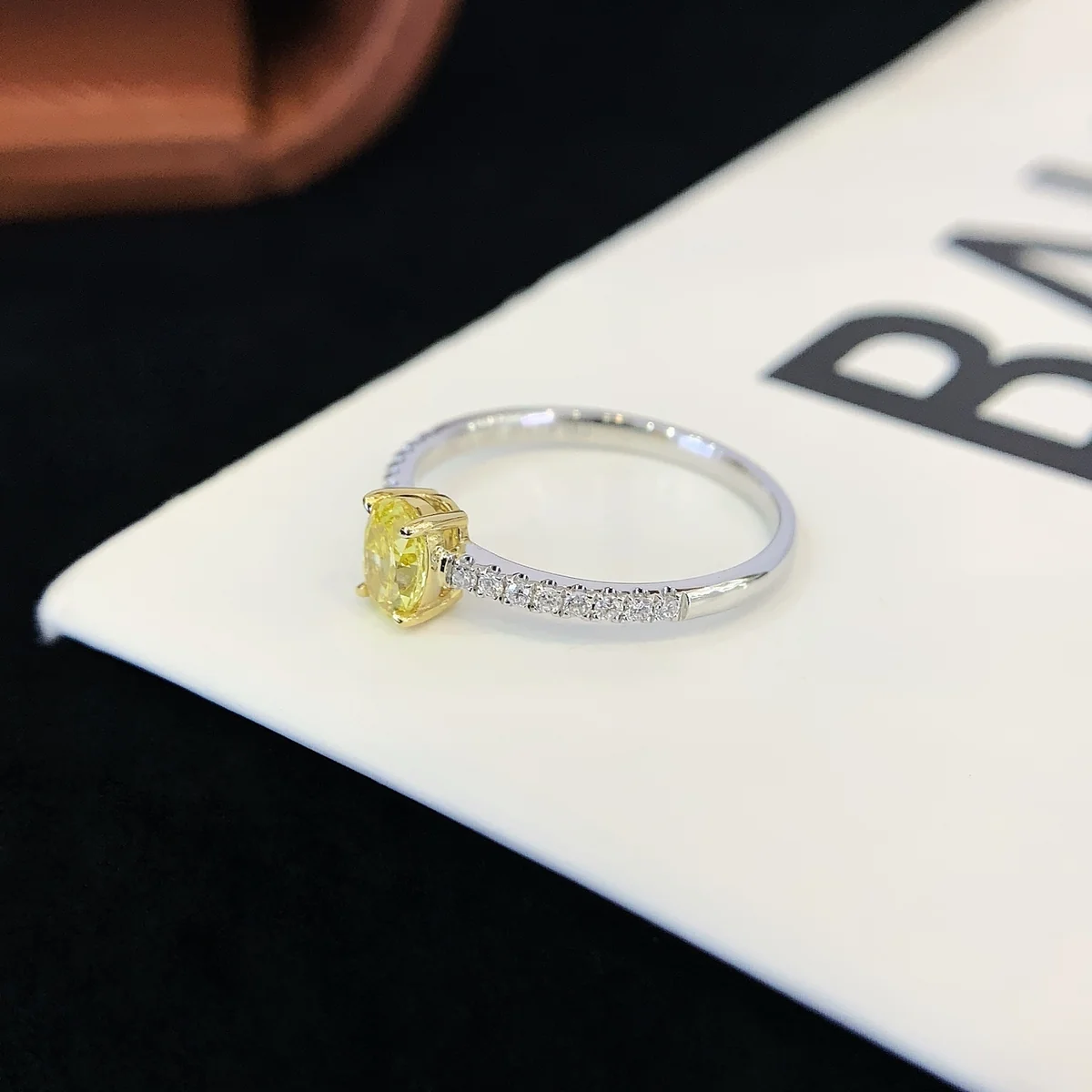 18K Gold Lab-Grown Yellow Diamond Ring — 0.511 ct — view 2