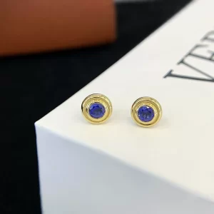 18K Gold Lab-Grown Sapphire Stud Earrings — 0.62 ct — view 1