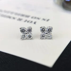 18K Gold Lab-Grown Diamond Stud Earrings — 0.636 ct — view 1