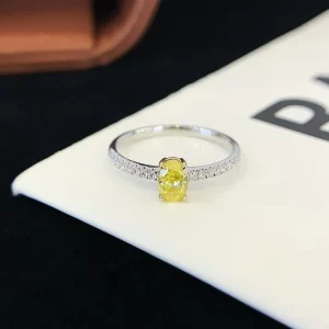 18K Gold Lab-Grown Yellow Diamond Ring — 0.511 ct — view 1