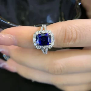 18K Gold Lab-Grown Sapphire Ring — view 1