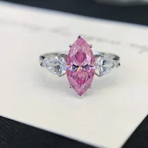 18K Gold Moissanite Ring — 2.4 ct — view 1