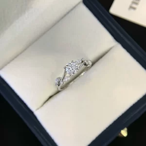 18K Gold Round Lab-Grown Diamond Ring — 0.584 ct — view 1