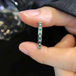 18K Gold Lab-Grown Emerald Band — 0.425 ct — view 1