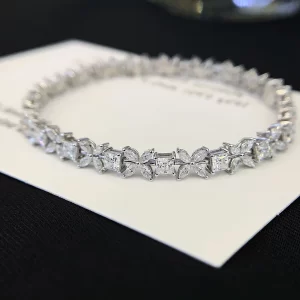 18K Gold Moissanite Bracelet — 3 ct — view 1