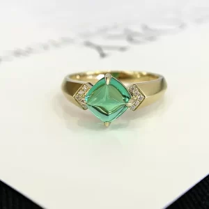 18K Gold Lab-Grown Emerald Ring — 2.08 ct — view 1