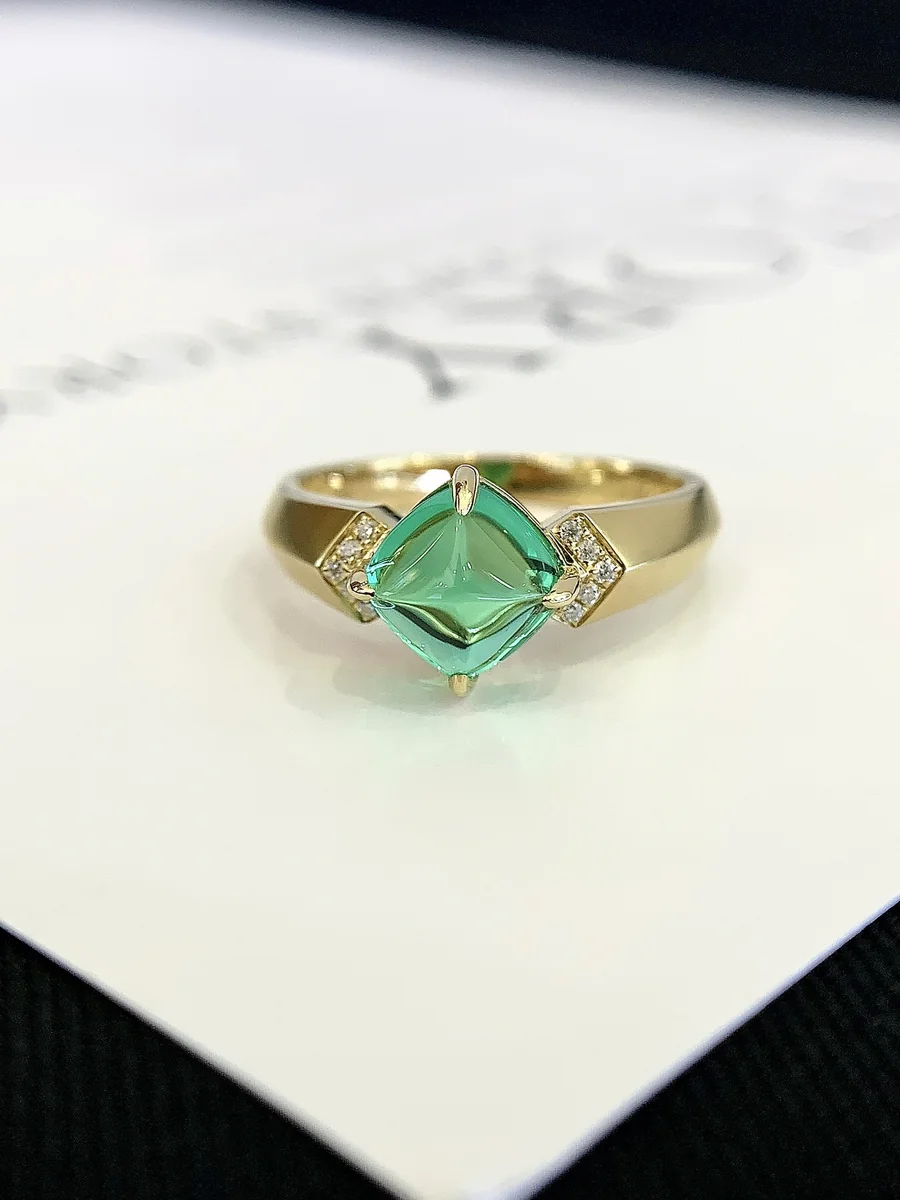 18K Gold Lab-Grown Emerald Ring — 2.08 ct — view 1