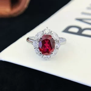 18K Gold Lab-Grown Ruby Ring — 2.4 ct — view 1