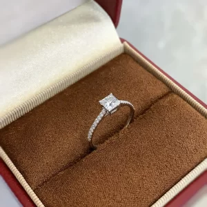 18K Gold Princess-Cut Lab-Grown Diamond Ring — 0.527 ct — view 1