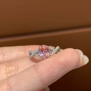 18K Gold Lab-Grown Pink Sapphire Ring — 1.4 ct — view 1
