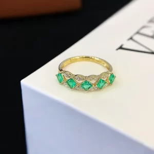 18K Gold Lab-Grown Emerald Band — 0.56 ct — view 1
