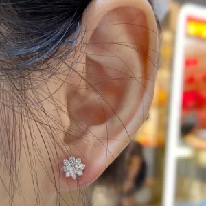 18K Gold Lab-Grown Diamond Stud Earrings — 0.412 ct — view 1