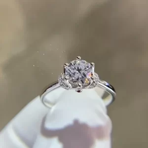 18K White Gold Lab-Grown Diamond Ring — 0.942 ct — view 1