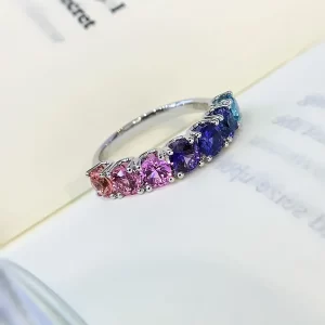18K Gold Lab-Grown Colored Gemstone Band — 2.209 ct — view 1