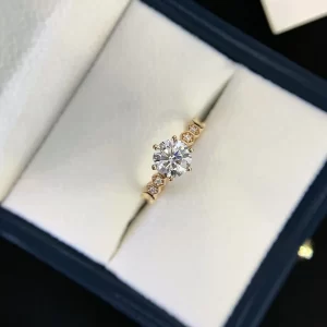 18K Gold Moissanite Ring — 1 ct — view 1