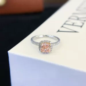 18K Gold Lab-Grown Pink Diamond Ring — 1.13 ct — view 1