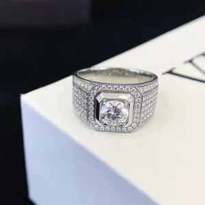 18K Gold Moissanite Ring — 1.00 ct — view 1
