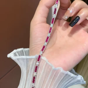 18K Gold Lab-Grown Ruby Bracelet — 4 ct — view 1