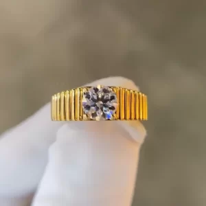 18K Gold Moissanite Ring — 1 ct — view 1