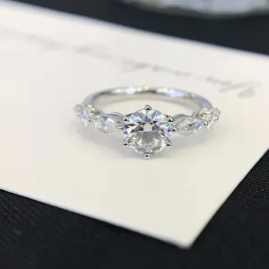 18K Gold Moissanite Ring — 1 ct — view 1